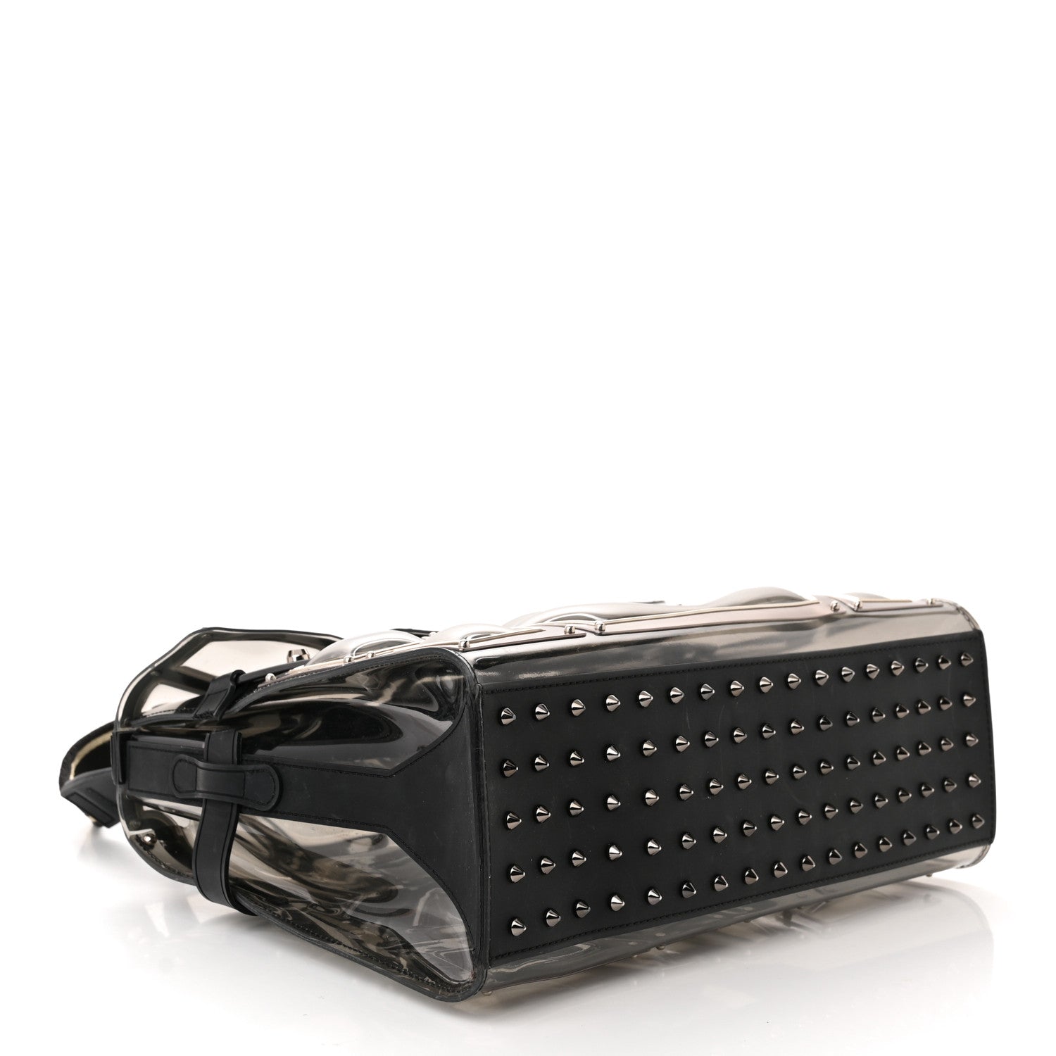 Delvaux Vinyl Gladiator Tempete Satchel Antique Silver Gold 4 of 10