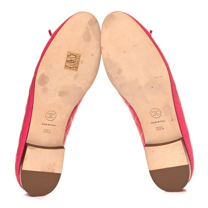 Chanel Lambskin Quilted CC Cap Toe Ballerina Flats 39.5 Pink 5 of 8