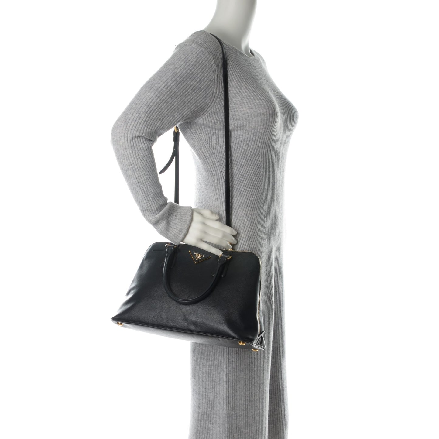 Saffiano Lux Medium Promenade Tote Black