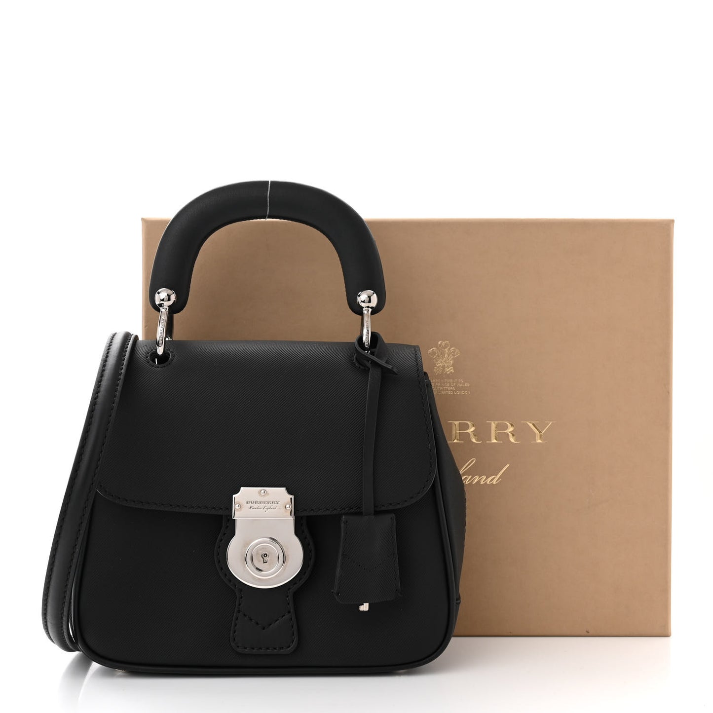 Trench Calfskin Small DK88 Top Handle Bag Black