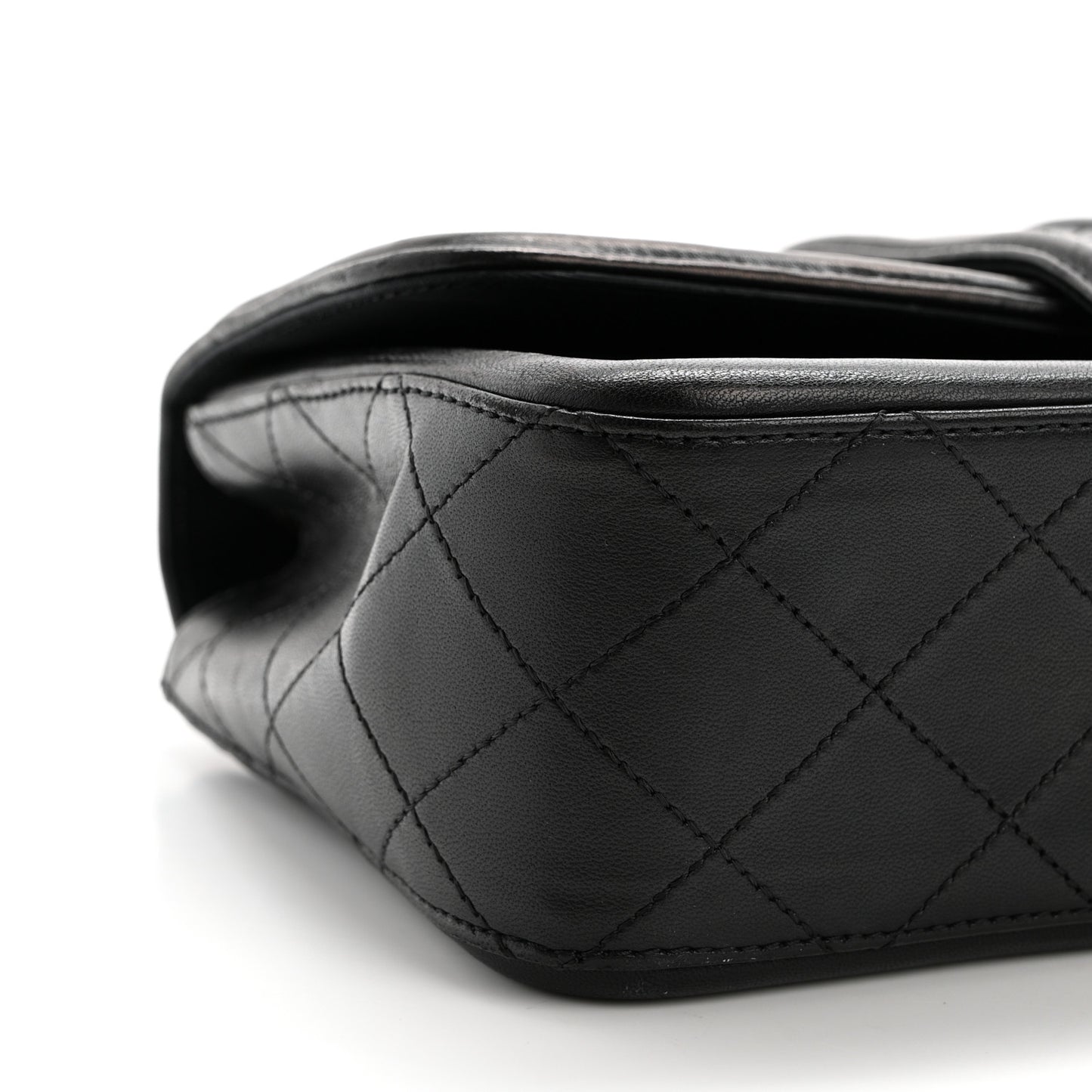 Lambskin Quilted Medium Elegant CC Flap Navy Black