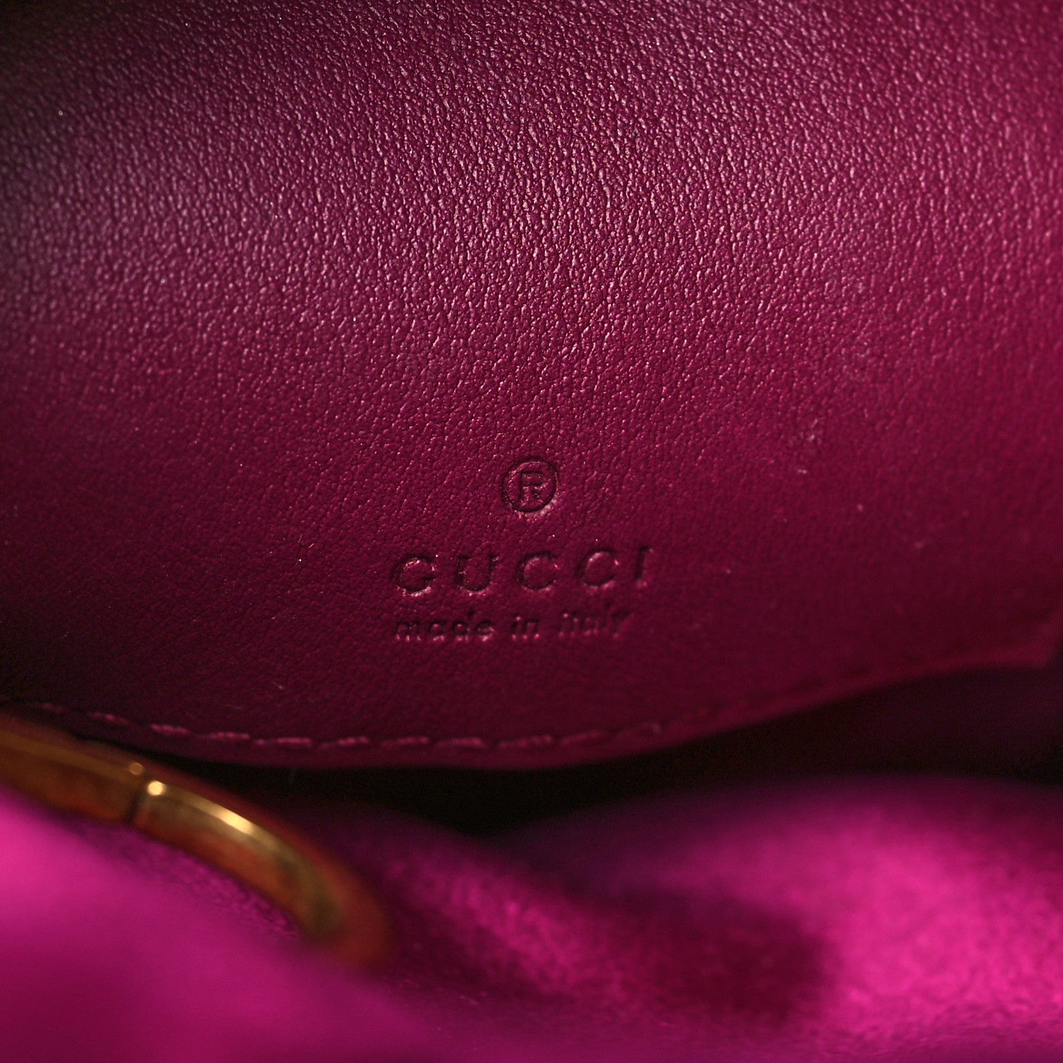 Gucci Velvet Matelasse Mini GG Marmont 2.0 Bucket Bag Fuchsia Violet Cyclamen 6 of 6