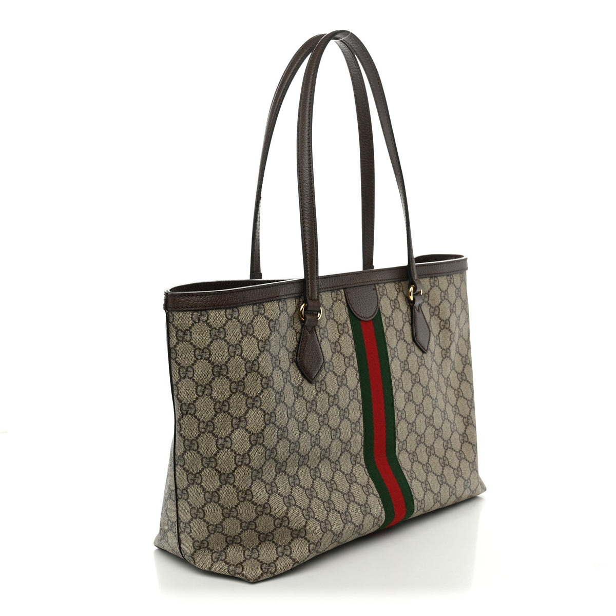 GG Supreme Monogram Medium Ophidia Shopping Tote Brown