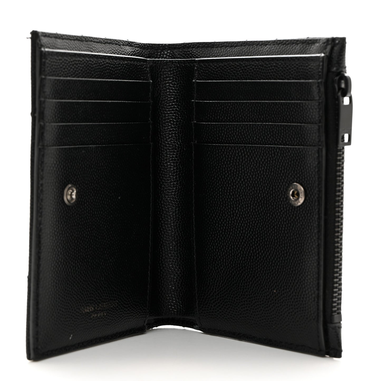 Grain De Poudre Matelasse Chevron Monogram Zipped Two-Part Wallet Black