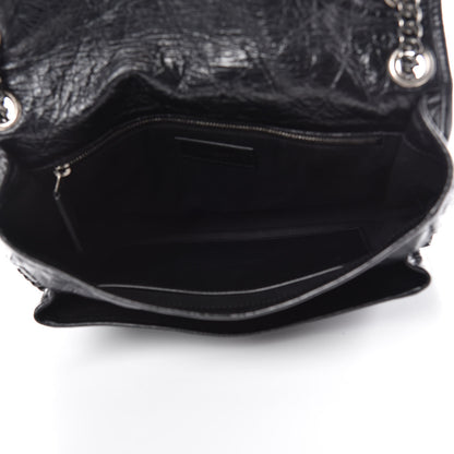 Saint Laurent Crinkled Calfskin Matelasse Monogram Medium Niki Chain Satchel Black 5 of 11