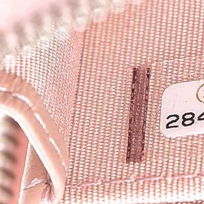 Chanel Goatskin Camellia Embossed Zip Coin Purse Light Pink 7 of 8