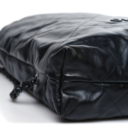 Chanel Shiny Calfskin Quilted Chanel 22 Backpack So Black 9 of 10