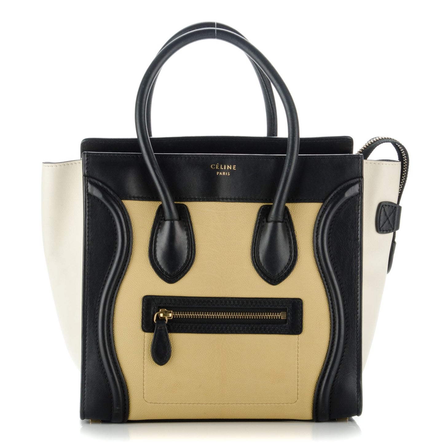 Smooth Velluto Calfskin Micro Tri-Color Luggage Vanilla