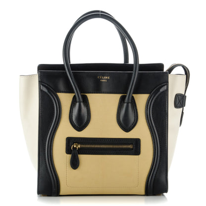 Celine Smooth Velluto Calfskin Micro Tri-Color Luggage Vanilla 1 of 8