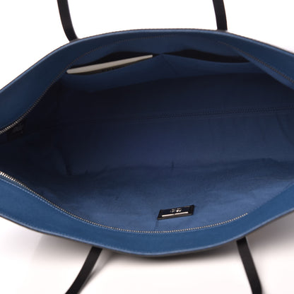 Fendi Vitello Elite Cuoio Monster Buggies Medium Roll Tote Black Multicolor Blue Cobalto 5 of 7