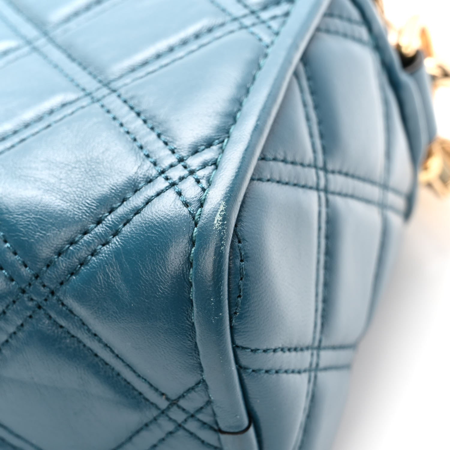 Marc Jacobs Natural Grain Calfskin Quilted The Softshot 21 Bag Blue 13 of 13