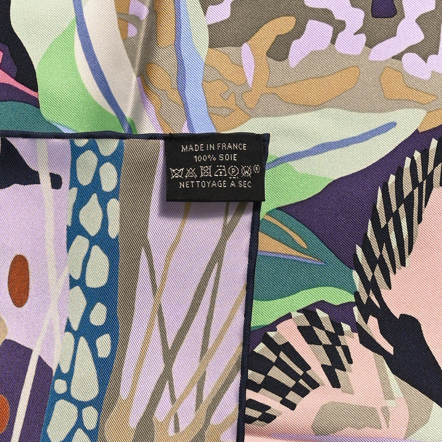 Hermes Silk En Liberte Scarf 90 Aubergine Vert Multicolore 3 of 3
