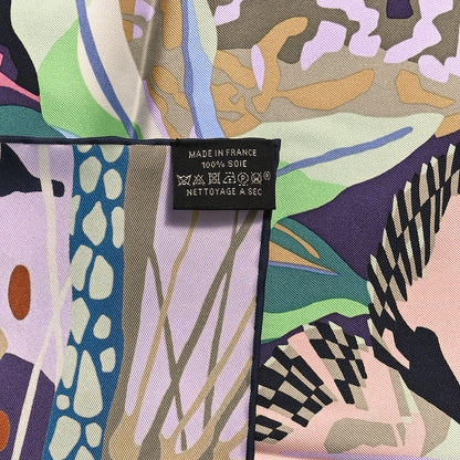 Hermes Silk En Liberte Scarf 90 Aubergine Vert Multicolore 3 of 3