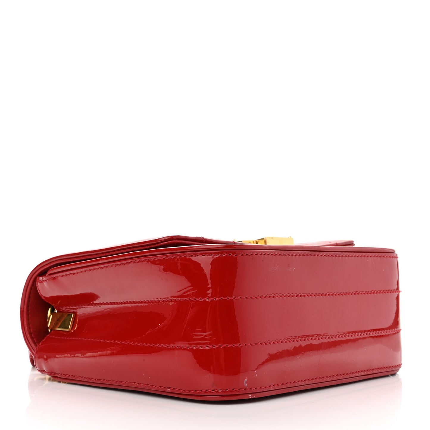 Patent Matelasse Monogram Small Vicky Chain Bag Red