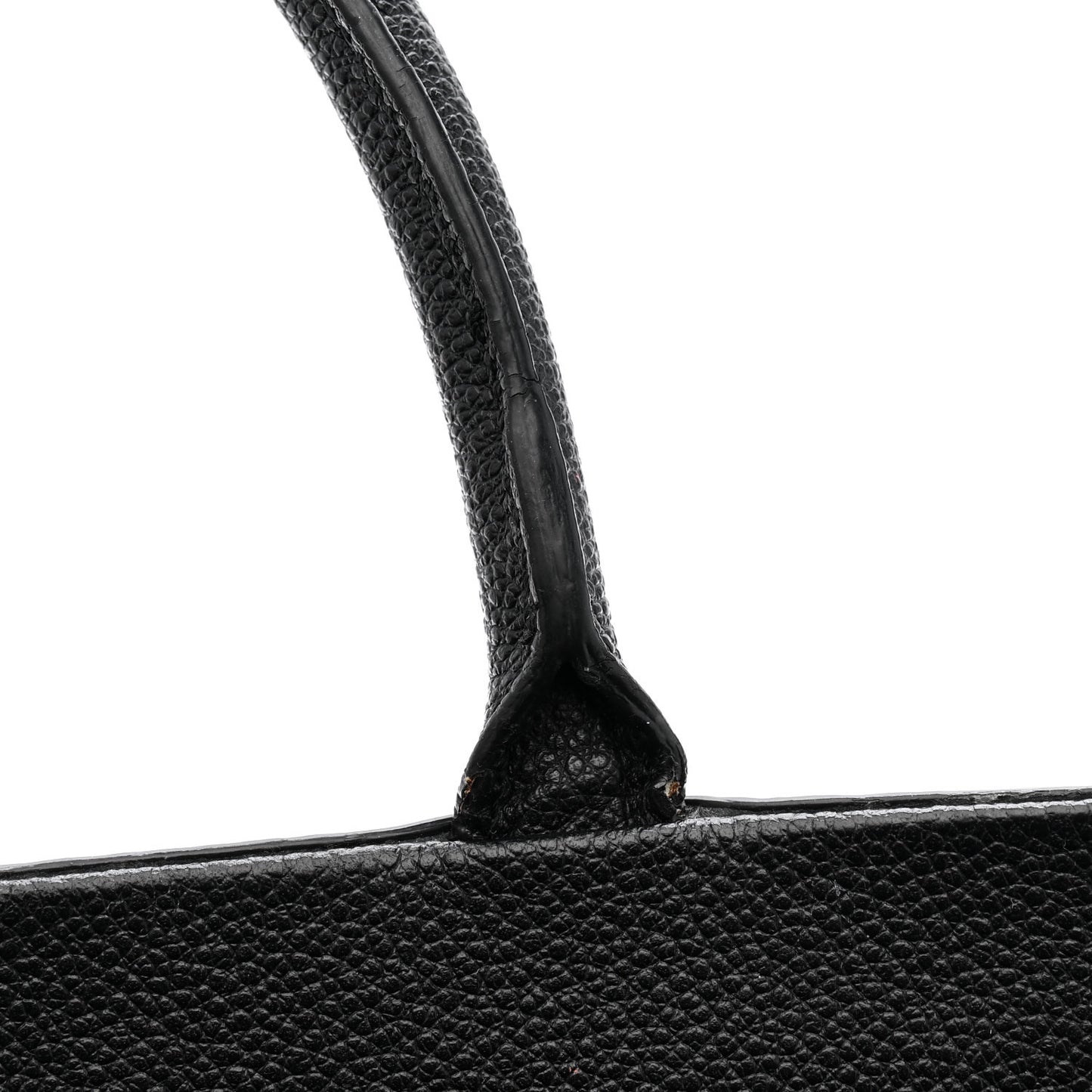 Grained Calfskin Medium Cabas Rive Gauche Black