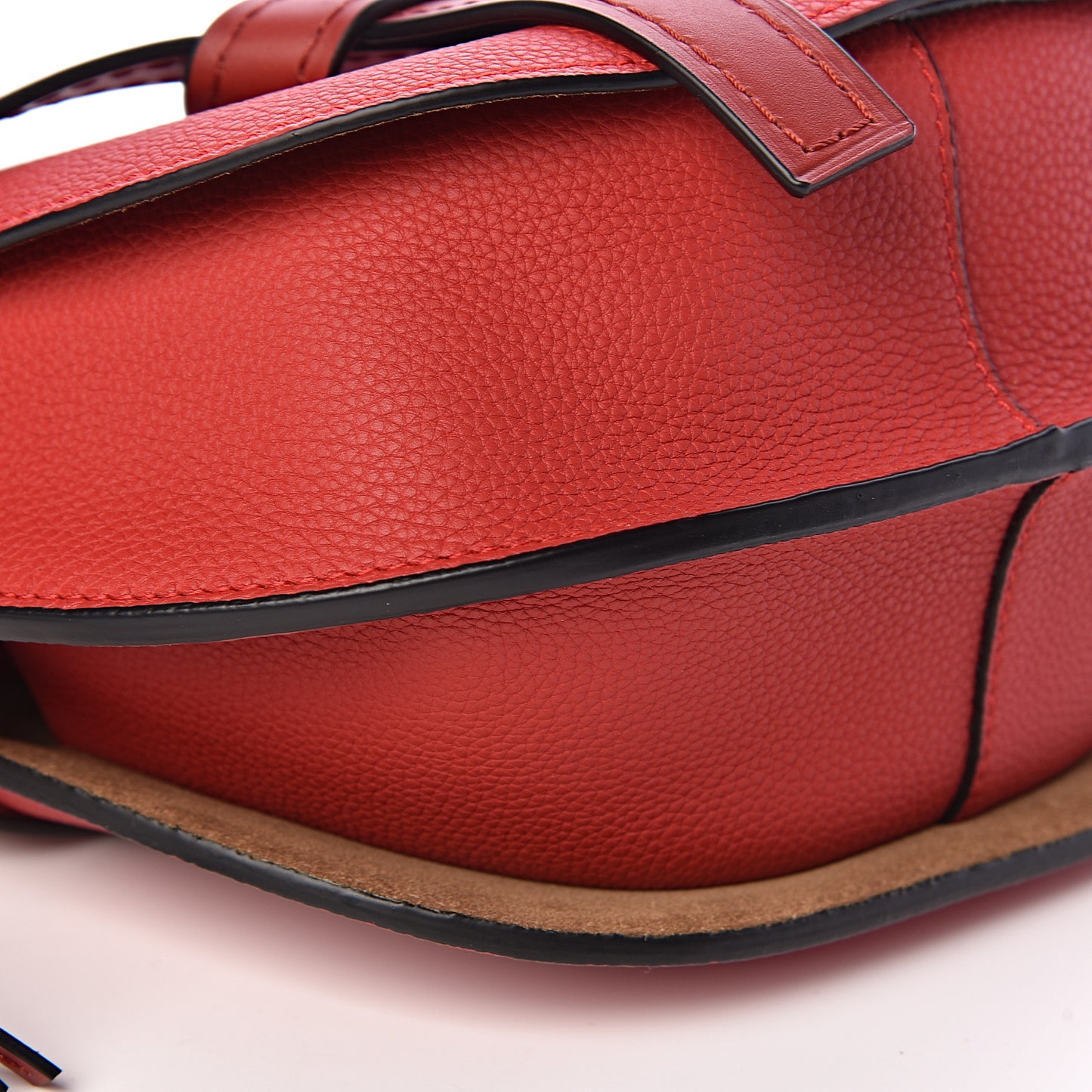 Soft Grain Calfskin Small Gate Crossbody Bag Scarlet Red Burnt Red