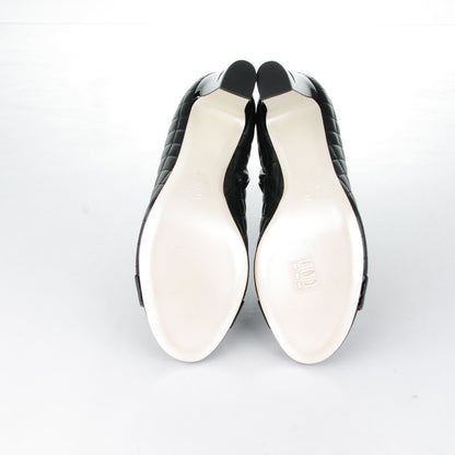 Chanel Lambskin Quilted Patent Pearl Short Boots 40 Black 5 of 7