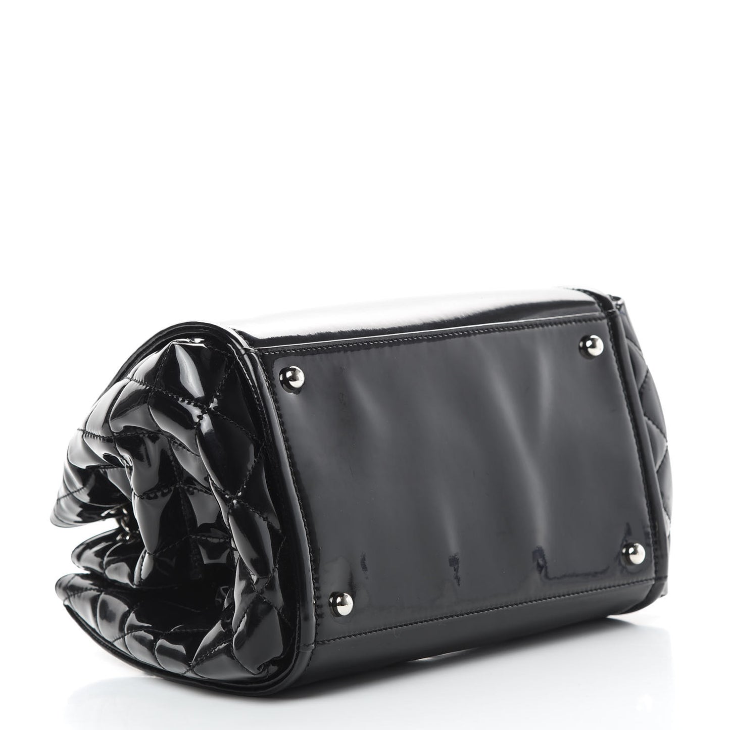 Vinyl Lipstick Ligne Accordion Tote Black