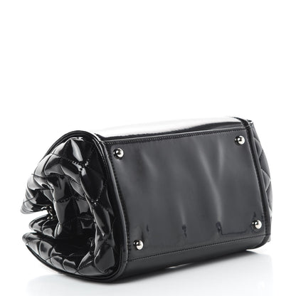 Chanel Vinyl Lipstick Ligne Accordion Tote Black 4 of 11
