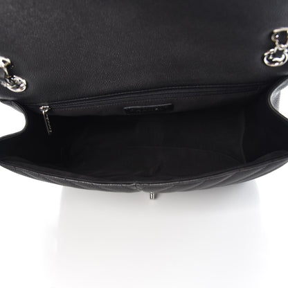 Chanel Caviar Chevron Quilted Large Puffy CC Flap Black 5 of 8