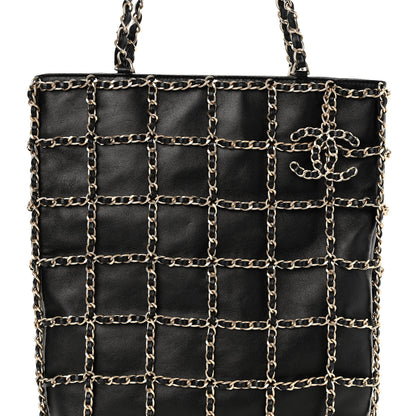 Chanel Lambskin Large Shopping Chain Tote Black 7 of 9