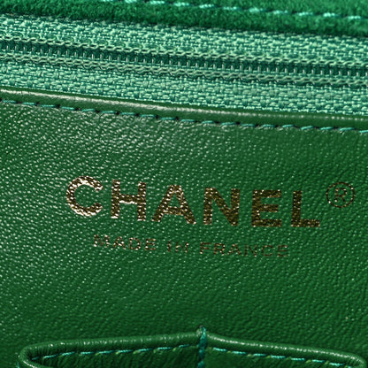 Chanel Suede Lambskin Scallop Quilted Small Pagoda Flap Green 6 of 9