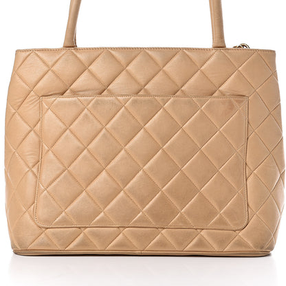 Chanel Lambskin Quilted Medallion Tote Beige 15 of 27