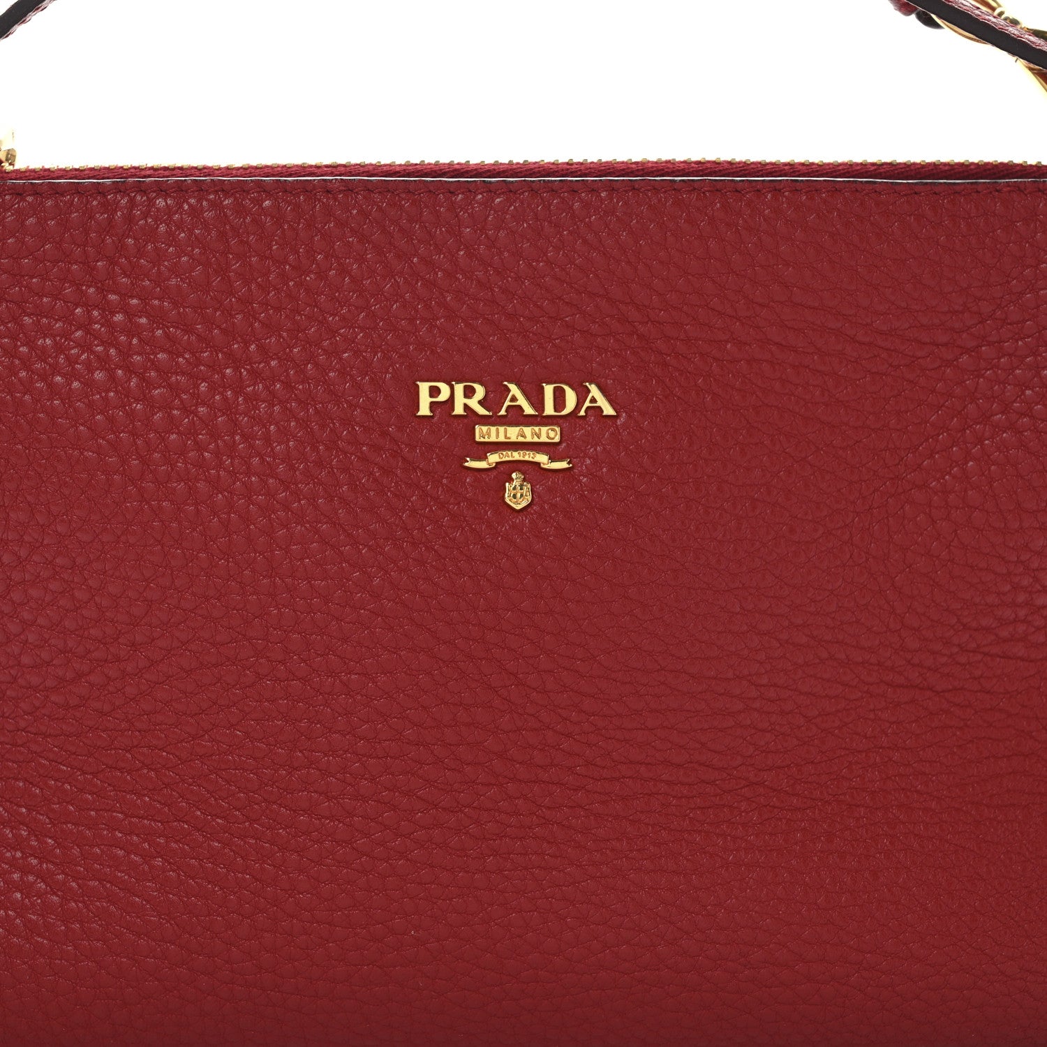 Prada Vitello Daino Pochette Bag Rosso 7 of 9