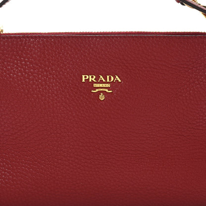 Prada Vitello Daino Pochette Bag Rosso 7 of 9