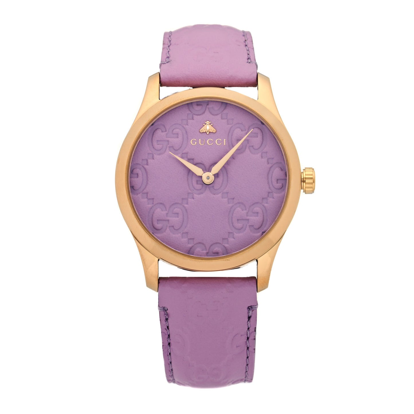 Stainless Steel Calfskin 38mm G-Timeless Quartz Watch Lilac