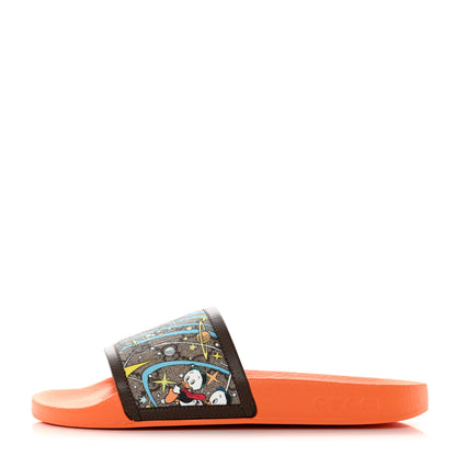Gucci X DISNEY GG Supreme Monogram Donald Duck Mens Slide Sandals 38 Beige Ebony New Acero 1 of 10