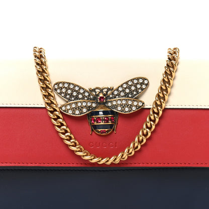 Gucci Calfskin Queen Margaret Chain Wallet Blue Agata Hibiscus Red Mystic White 7 of 9
