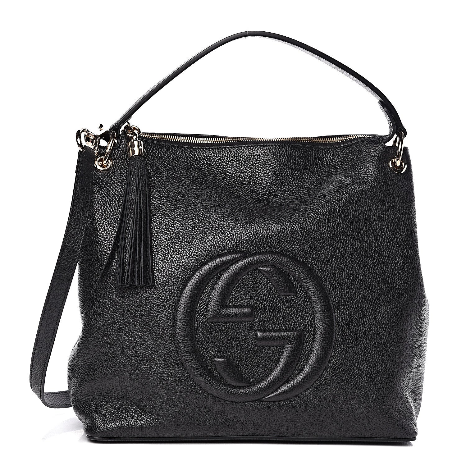 Gucci Pebbled Calfskin Large Soho Hobo Black 1 of 11