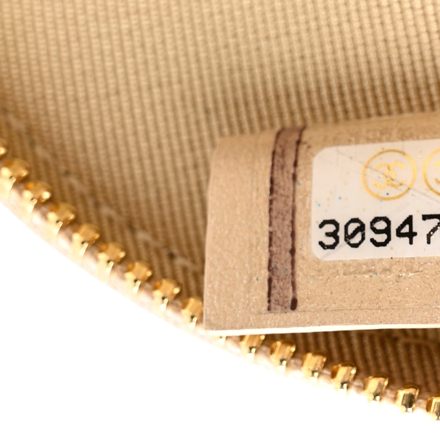 Metallic Lambskin Quilted Round Clip On Coin Purse Gold