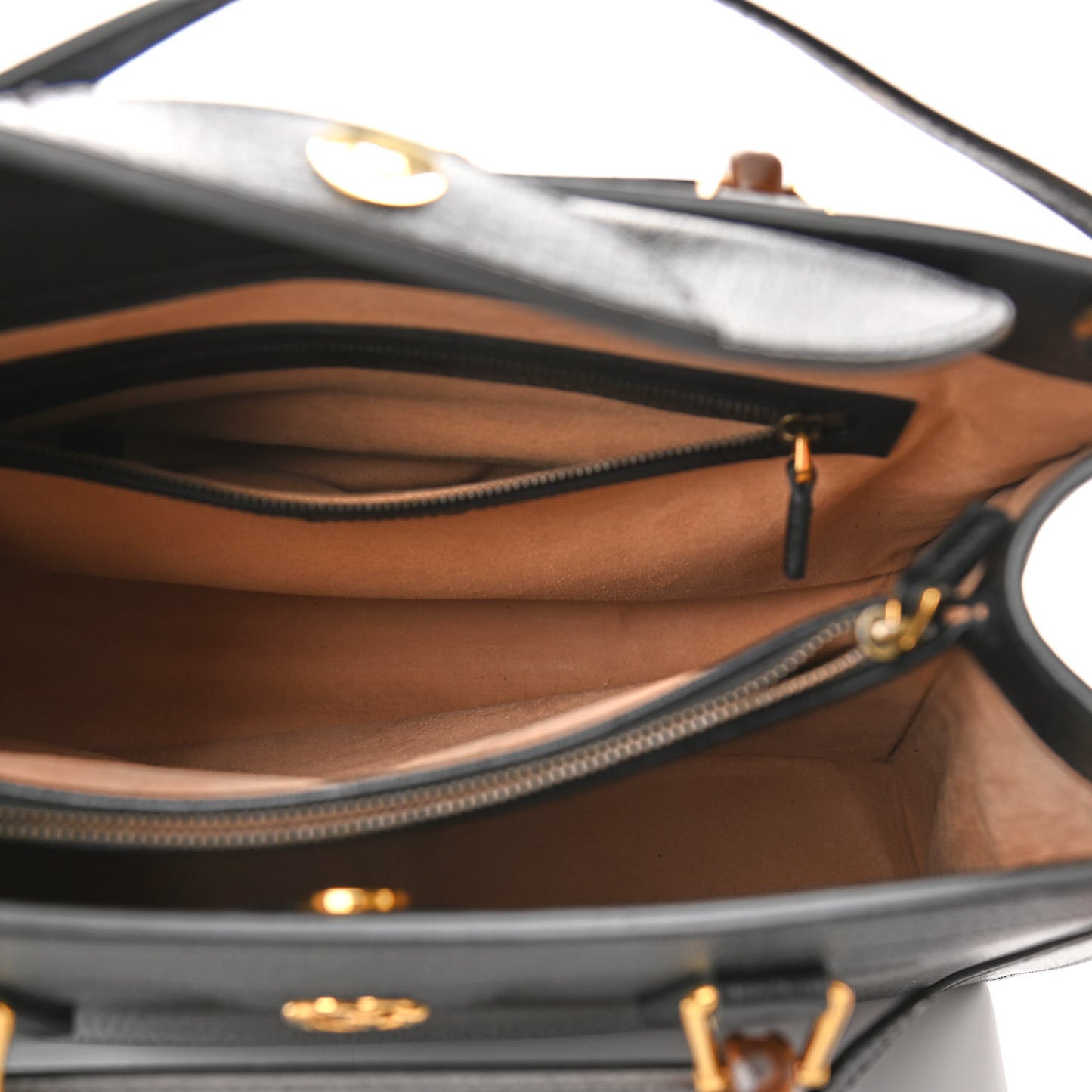 Textured Dollar Calfskin Web Medium Diana Tote Bag Black Dusty Grey