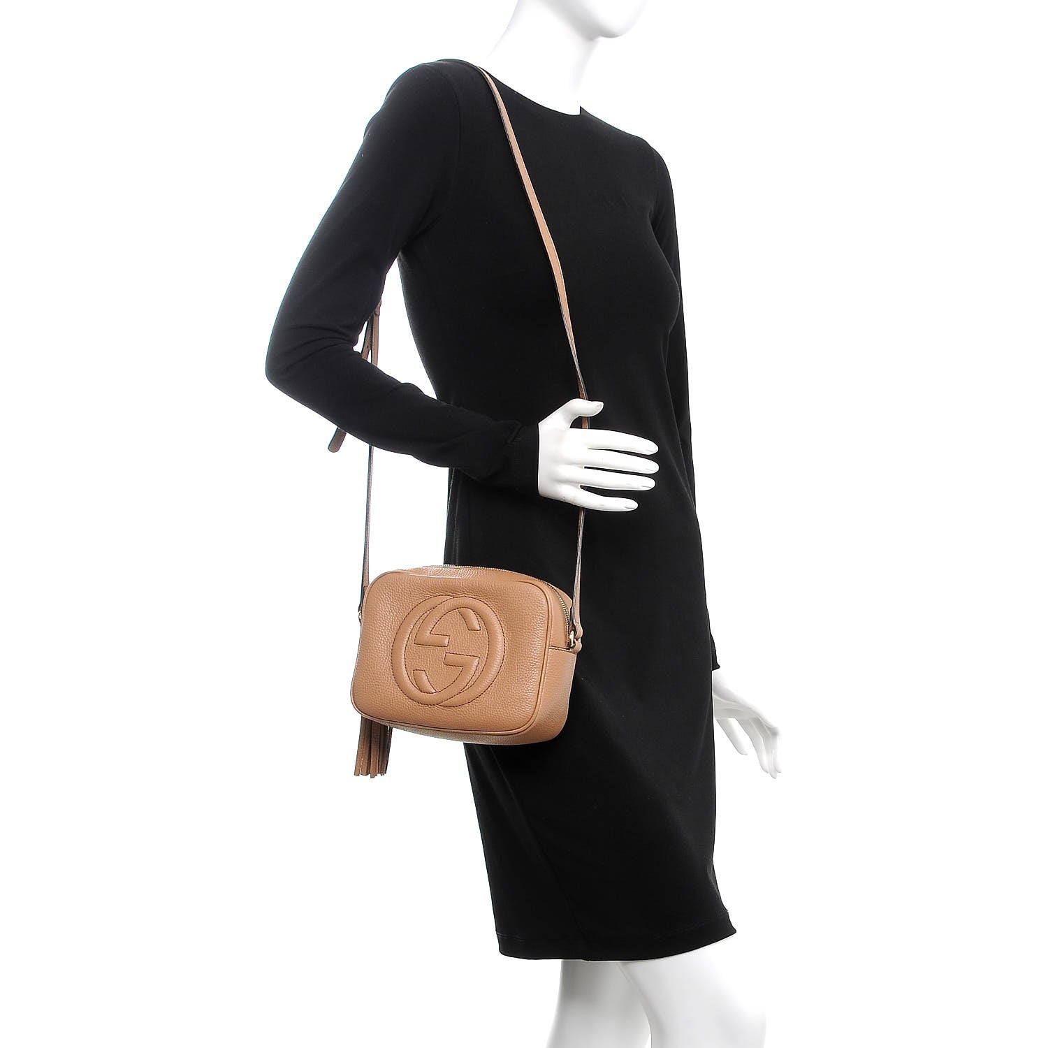 Gucci Pebbled Calfskin Small Soho Disco Bag Camelia 2 of 9