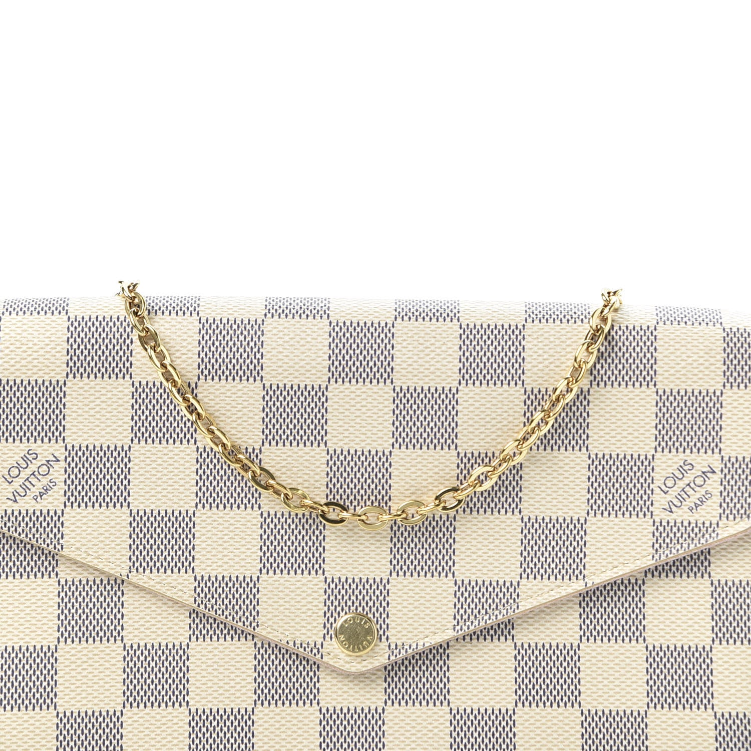 Louis Vuitton Damier Azur Pochette Felicie Chain Wallet Rose Ballerine 10 of 11