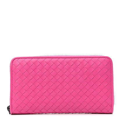 Bottega Veneta Nappa Intrecciato Zip Around Wallet Pink 1 of 10