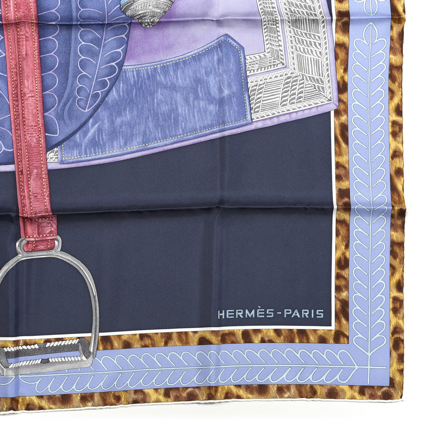 Silk Selle D'Officier En Grande Tenue Scarf 90 Marine Violet Parme