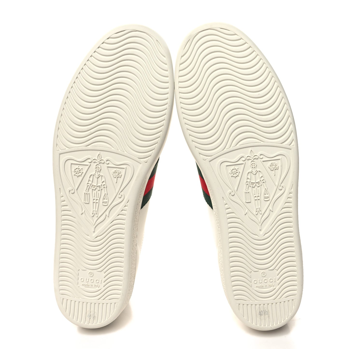 Calfskin Crocodile Web Womens Ace Sneakers 40.5 White Green