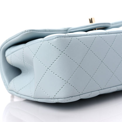 Chanel Lambskin Quilted Mini Top Handle Rectangular Flap Light Blue 8 of 9