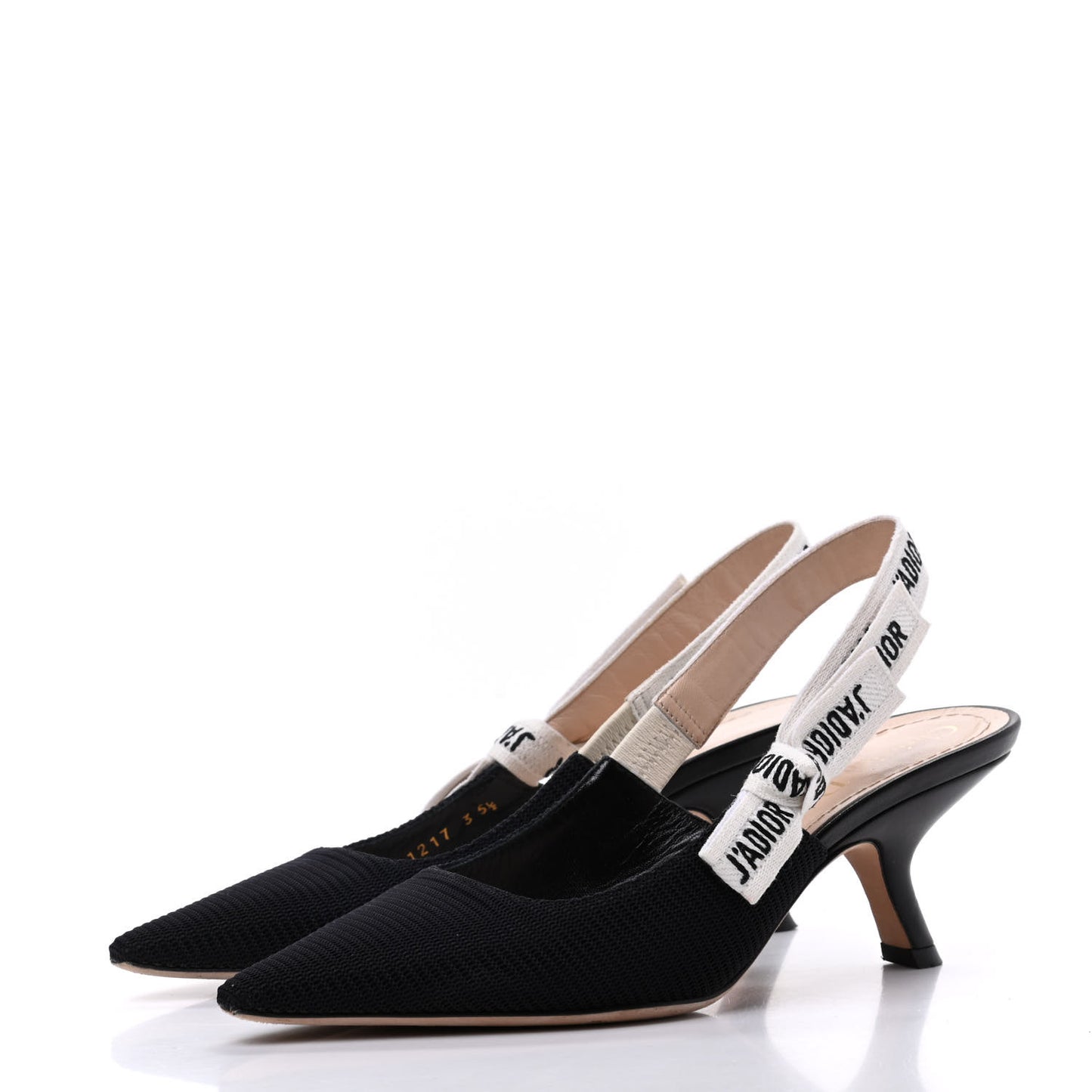 Technical Canvas Ribbon J Adior Slingback 65mm Pumps 35.5 Black