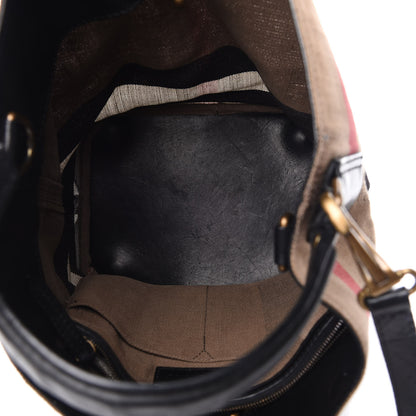 Burberry Canvas Mega Check Medium Ashby Hobo Black 5 of 12