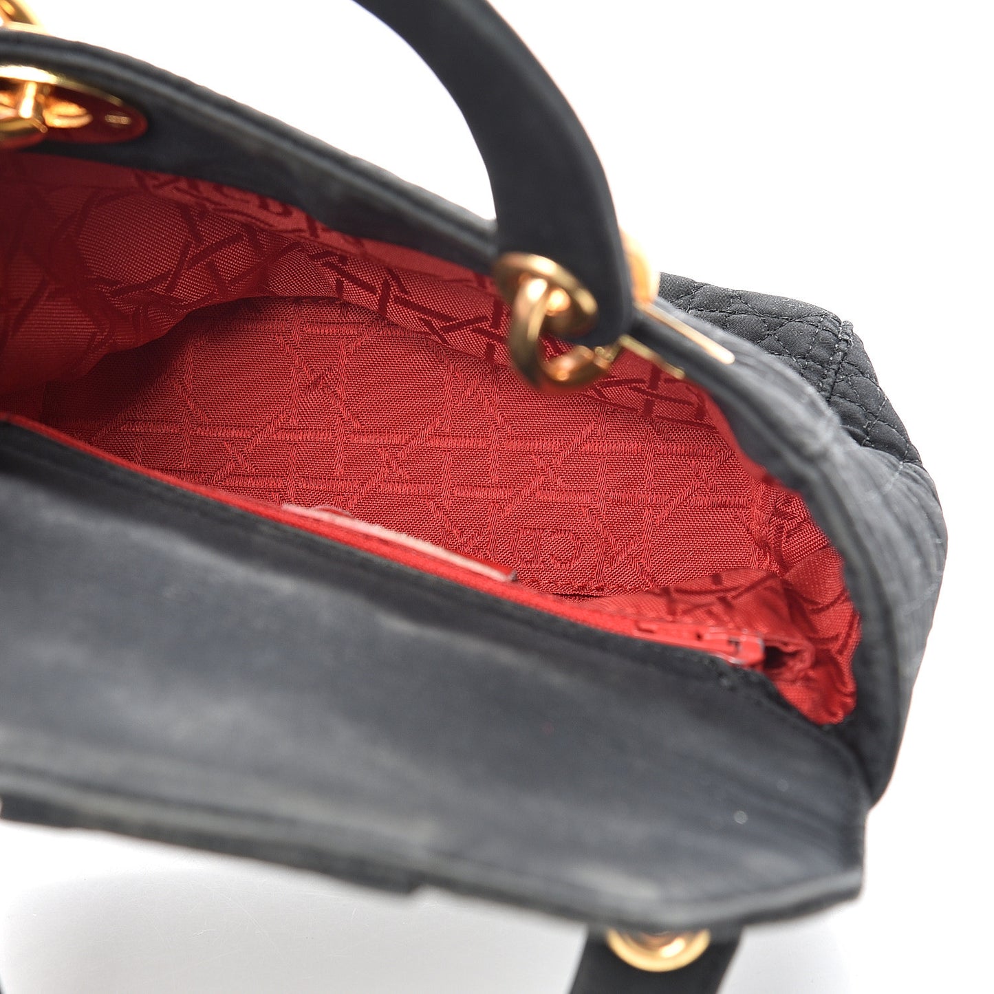 Nylon Cannage Mini Lady Dior Black