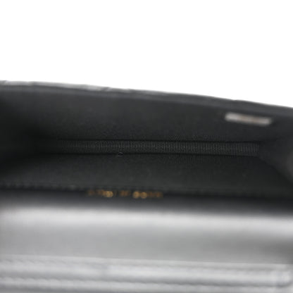 Chanel Calfskin Quilted Maxi Pearls Card Holder Flap With Chain Black 5 of 11