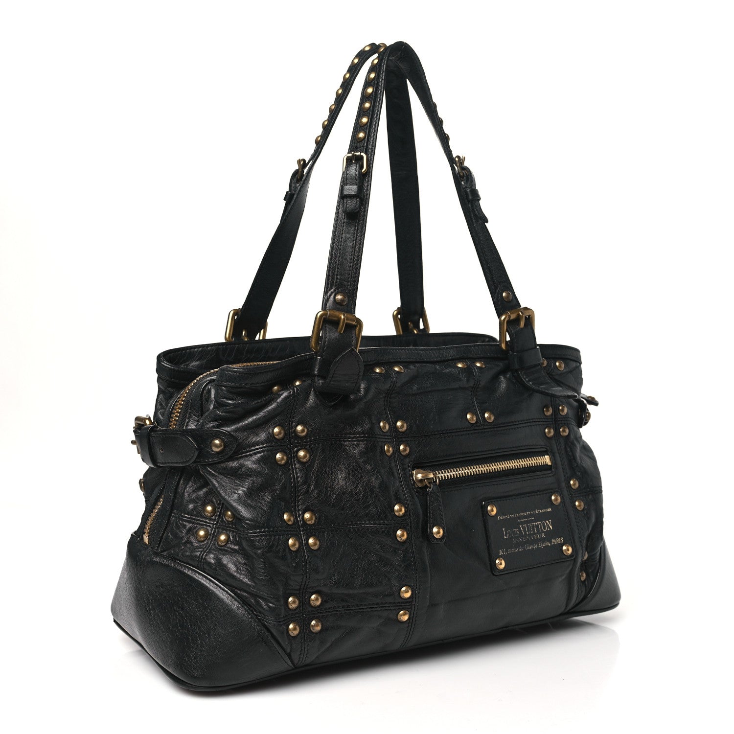 Louis Vuitton Lambskin Riveting Black 3 of 11