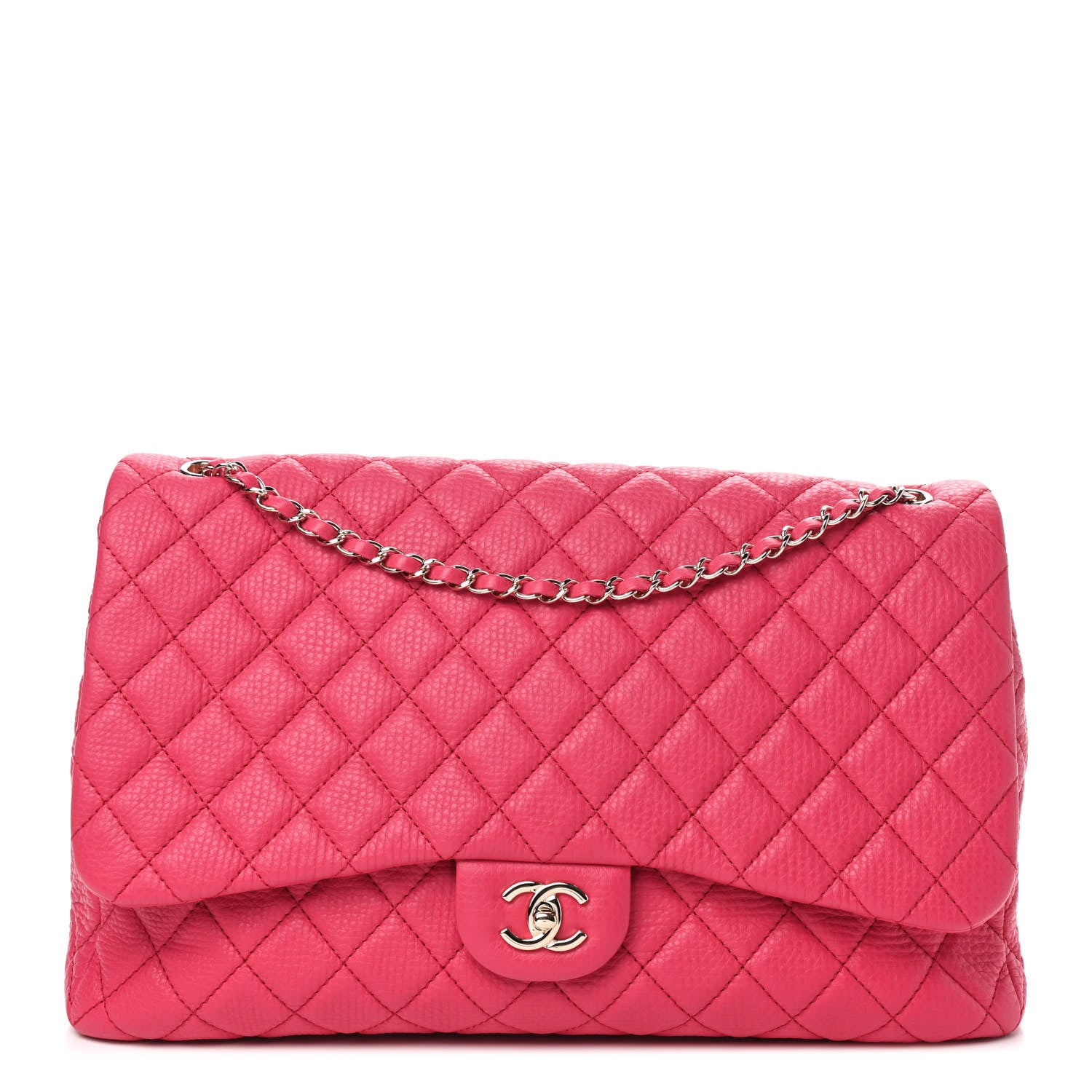 Chanel Calfskin Quilted Small XXL Travel Flap Bag Dark Pink 1 of 9