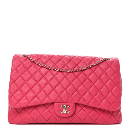 Chanel Calfskin Quilted Small XXL Travel Flap Bag Dark Pink 1 of 9