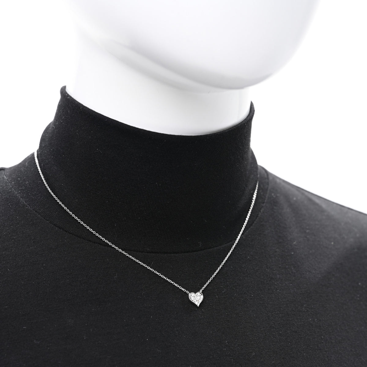 Platinum Diamond Heart Pendant Necklace