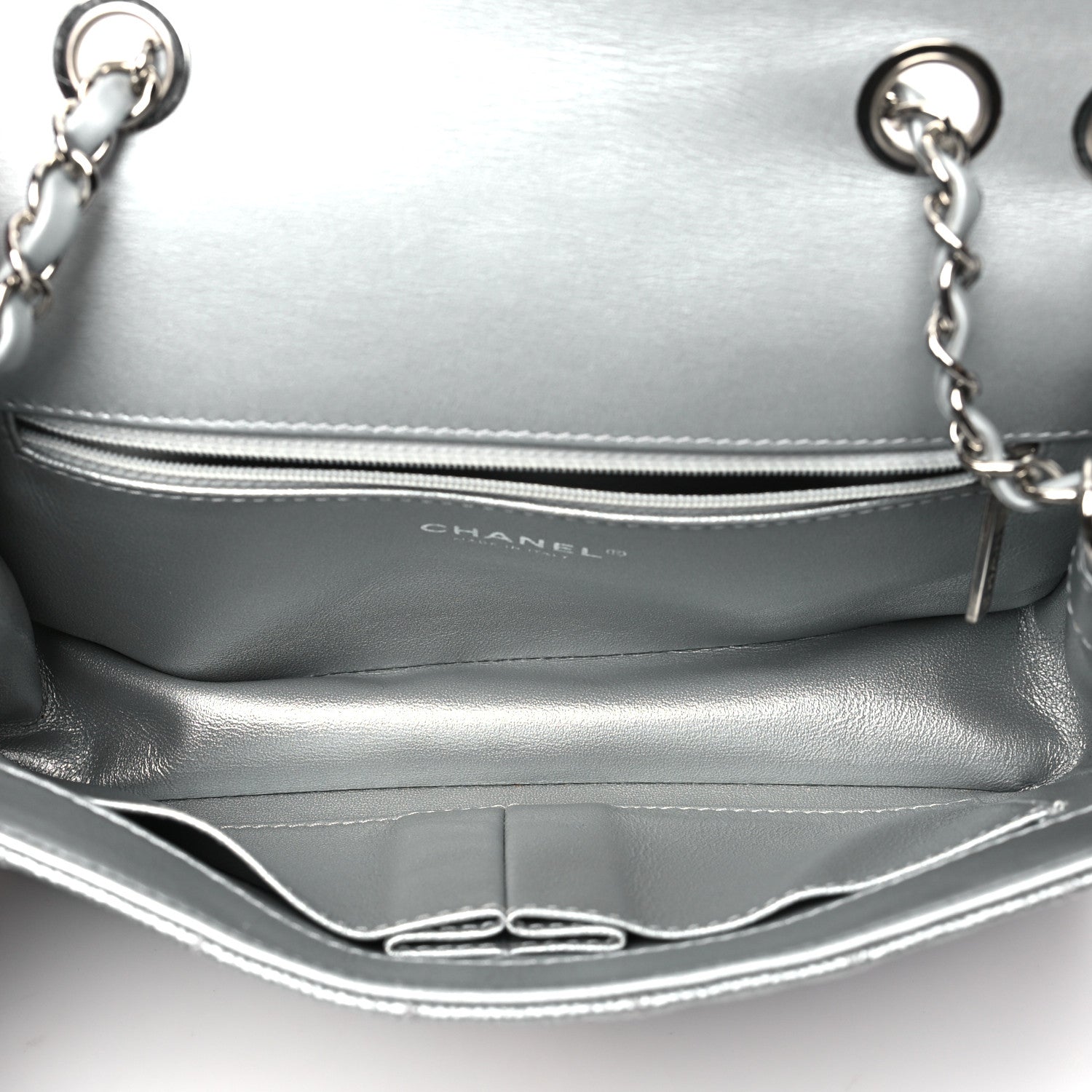 Chanel Metallic Caviar Quilted Medium CC Filigree Flap Silver 5 of 11